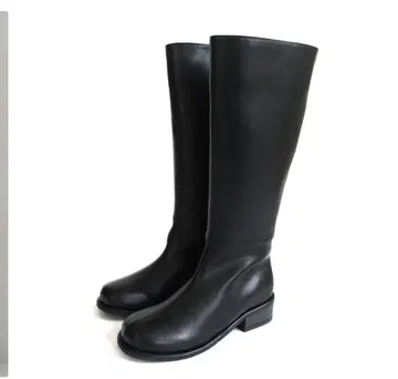 블랙 롱 부츠 지퍼 포함