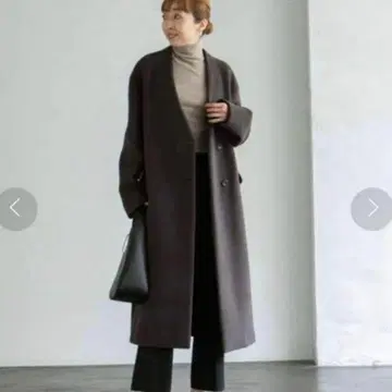 노블/V넥 노카라 코트 36