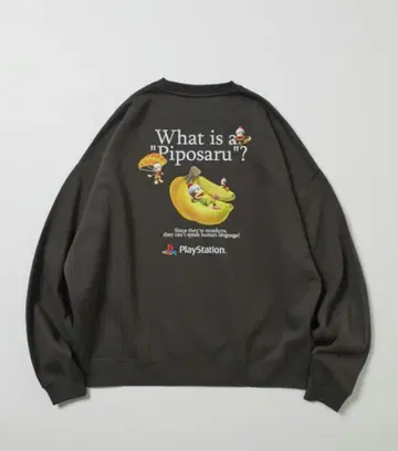 한정판 백 프린트 맨투맨 PlayStation 사루겟츄