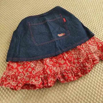 데님 반다나풍 스커트 감싸는 에이프런