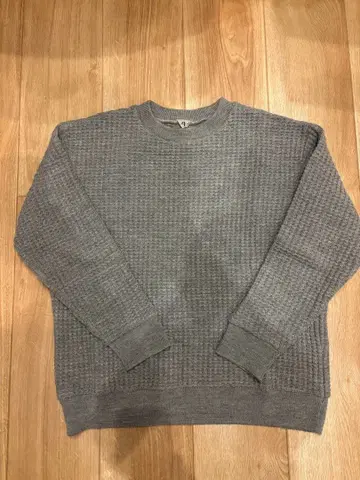 컨디션 최상 Filmelange  와플 니트 스웨터 그레이 일본제