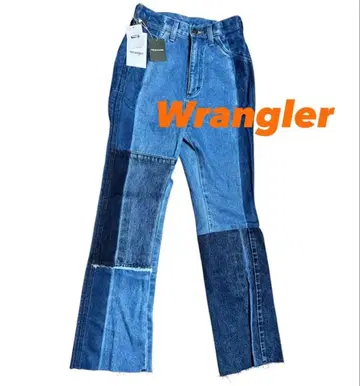 Wrangler 패치워크 데님 플레어 팬츠