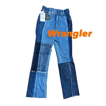 미사용 새상품 Wrangler 랭글러 플레어 데님 패치워크 S