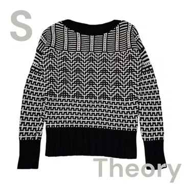 Theory 띠어리 올 패턴 울 100% 니트 스웨터 S