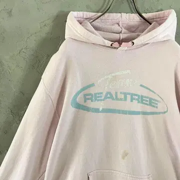 빈티지 후드티 빅 프린트 더스티 컬러 핑크 M IW12