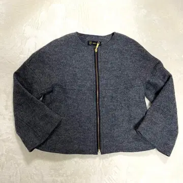 INED 노카라 자켓 그레이 울 가을/겨울 코트