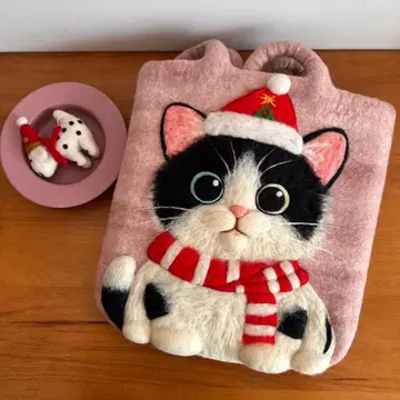 고양이 디자인 펠트 숄더백