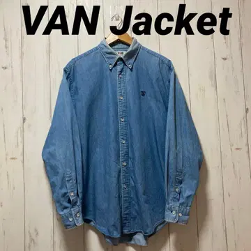VAN Jacket  데님 셔츠 원포인트 자수 로고