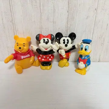 쇼와 레트로 디즈니 미키 미니 도날드 푸우 4체 저금통