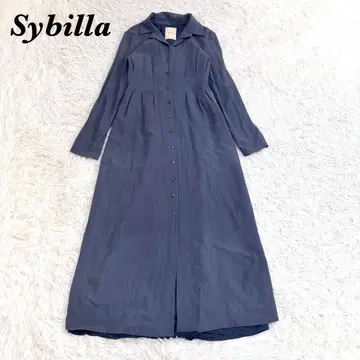 Sybilla 긴팔 롱 셔츠 플레어 롱 원피스 40 블루
