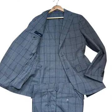 새상품급 LARDINI 현행 셋업 수트 체크 그레이 사이즈 48