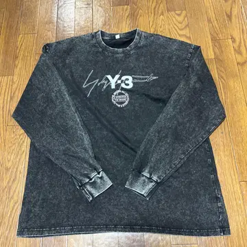 Y-3 블랙 롱 슬리브 티셔츠