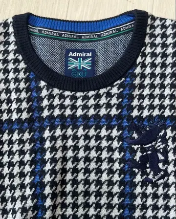 Admiral 골프 체크 무늬 니트 스웨터