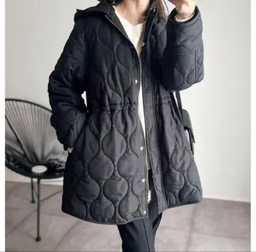 Emma Taylor 밀리터리 퀼팅 드로스트 하프 코트 M