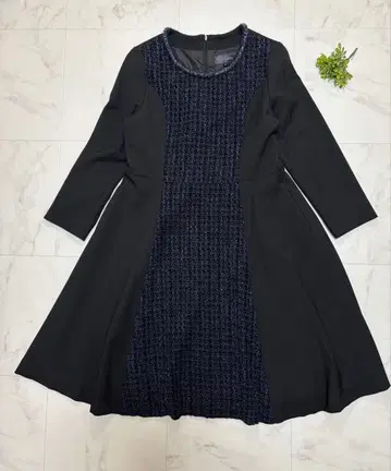 L 사이즈 루일 에 부티크 원피스 비쥬 트위드 라메 블랙 네이비