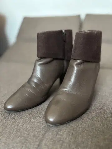 긴자 카네마츠 숏부츠/사이드 지퍼#브라운