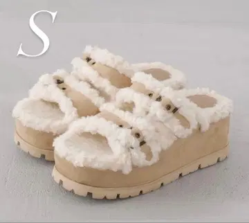 Darich 페이크 무스탕 벨트 슬립온