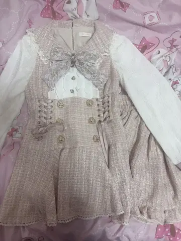 메시지 리본 트위드 셋업