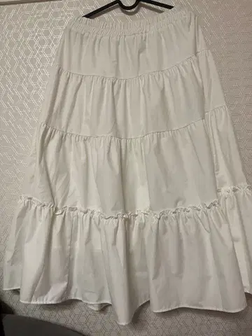 Dazy 화이트 플레어 롱 스커트 XL