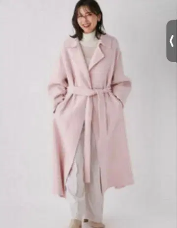 FRAY I.D 울 트렌치 리버 코트 핑크