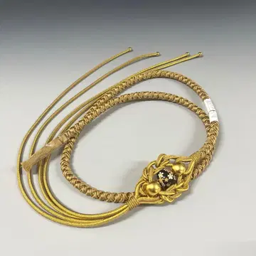 미사용 새상품 후리소데 순수 실크 허리띠 전사 구슬 포함 골드