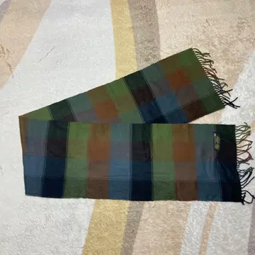 100% 캐시미어 체크 머플러 영국제