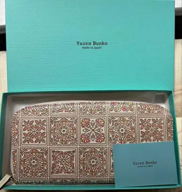 Yuzen Bunko 꽃무늬 장지갑 일본제 미사용 새상품  장지갑 소가죽