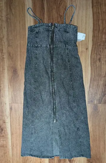 아즈노우아즈 지퍼 달린 그레이 데님 원피스 F