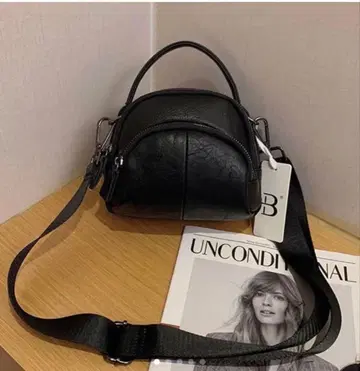 [천연 가죽] 블랙 레더 숄더백