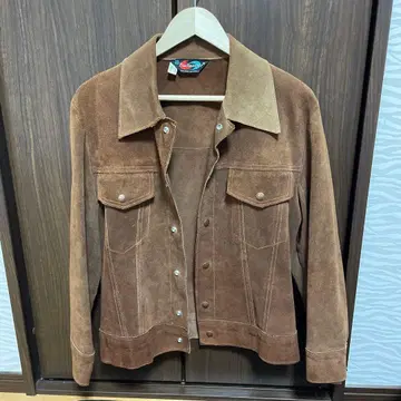 Trailmaster 브라운 스웨이드 자켓 천연 가죽 가죽 점퍼