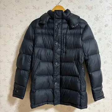 굿데이 후드 부착 다운 자켓 네이비