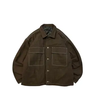 [새상품급] USED 00s 배색 스티치 충전솜 퀼팅 울 자켓 BR