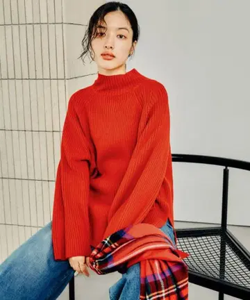 7게이지 래글런 리브 하이넥 풀오버 Ungrid