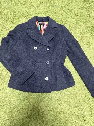 폴스미스 캐시미어 블렌드 고급스러움 더블 브레스트 코트 여성용 40