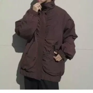 미사용 새상품 시마무라 x hideka 방수 지퍼 블루종 M 브라운