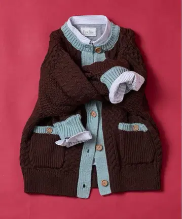 FREAK'S STORE 패치워크 케이블 배색 니트 가디건