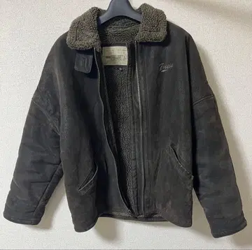 GUESS 다크 브라운 보아 옷깃 스웨이드 자켓