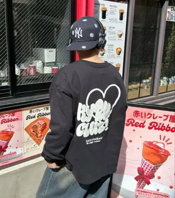 카오요리나카미 블랙 긴팔 T셔츠 롱티