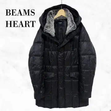 BEAMS HEART 충전솜 코트 아우터 다운 코트 블랙 블랙