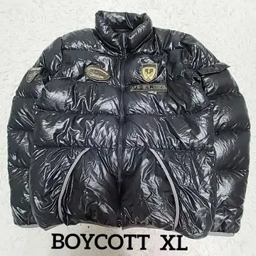 보이콧 다운 자켓 US ARMY 와펜 블랙 반질반질 y2k