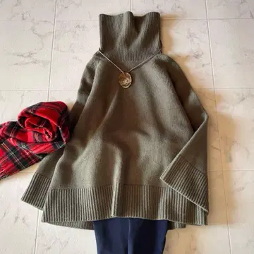 Theory 띠어리 울 캐시미어 터틀넥 니트 카키 S