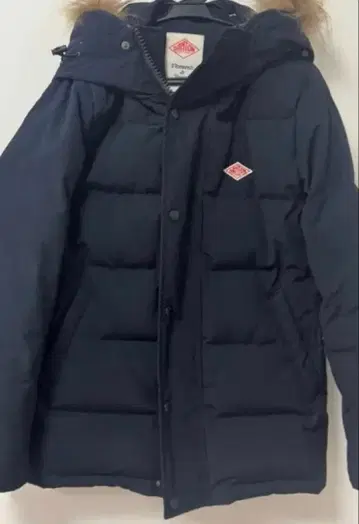 단톤 네이비 후드 부착 다운 자켓 36