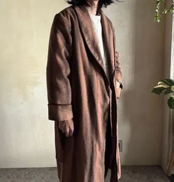 가운 코트 일본제 LL 멜란지 브라운