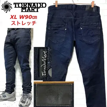 TORNADO MART 다크 네이비 스트레치 청바지 일본산 데님 테이퍼드