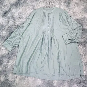 Grove [ L ] 튜닉 블라우스 민트 그린 얇은 소재 빅 사이즈
