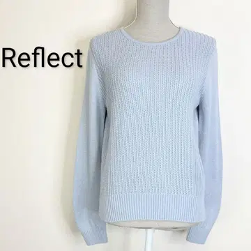 Reflect 울 블렌드 원단 라메 믹스 니트 아이스 블루
