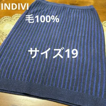 새상품급 빅 사이즈 19 인디비 허리밴딩 모 100% 니트 스커트
