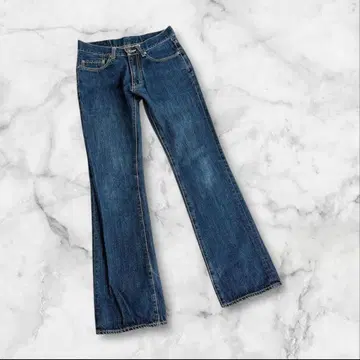 빔즈 데님 팬츠 하의 블루 면 100% 프리 사이즈