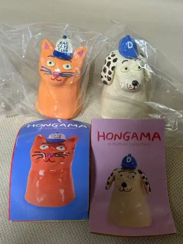 HONGAMA 미니어처 피규어 고양이와 개