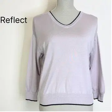 Reflect 울 블렌드 원단 V넥 하이 게이지 니트